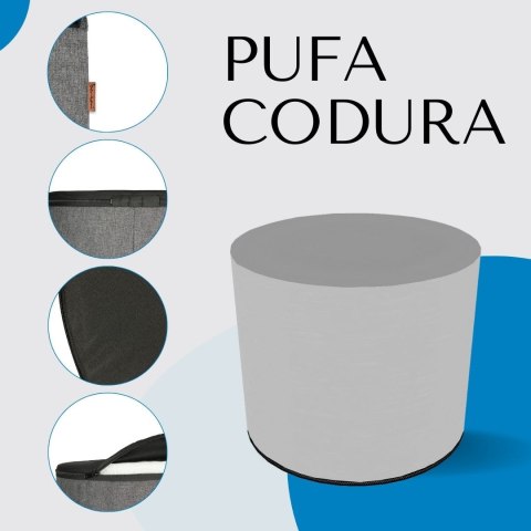 Pufa Codura Wodoodporna do Domu i Ogrodu - wzór Vinyl, Elegancka, Wygodna, Stabilna, Zamek Błyskawiczny, 40 cm, Bertoni Pufa Codura Wodoodporna do Domu i Ogrodu - wzór Vinyl, Elegancka, Wygodna, Stabilna, Zamek Błyskawiczny, 40 cm, Bertoni