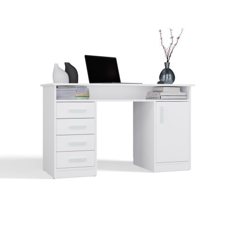 BIURKO ADA BIAŁE 125 Cm 4 Szuflady Szafka Półki Do Biura Pokoju Na Laptop BIURKO ADA BIAŁE 125 Cm 4 Szuflady Szafka Półki Do Biura Pokoju Na Laptop