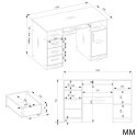 BIURKO KOMPUTEROWE DELTA NA LAPTOP 3 SZUFLADY 120CM BIAŁY MAT / ANTRACYT