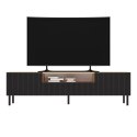 NNOWOCZESNA SZAFKA RTV KAMA 160 SLIM LAMELE DĄB ARTISAN / CZARNY MAT