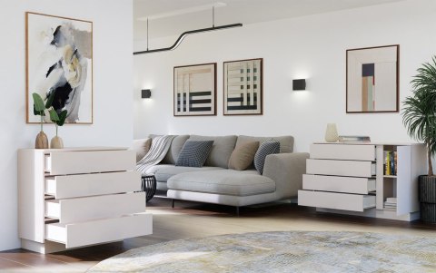 NOWOCZESNA KOMODA AMBER 1 DRZWI 4 SZUFLADY DO SALONU SYPIALNI KOLOR KASZMIR