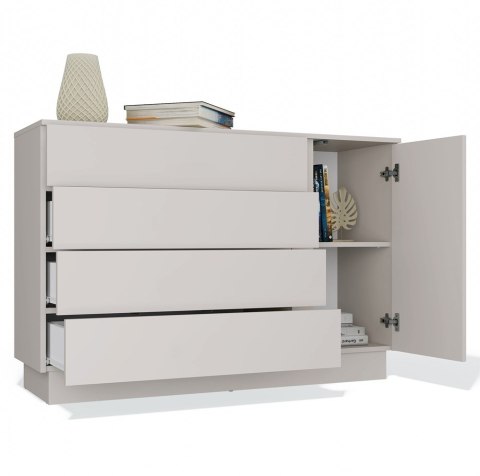 NOWOCZESNA KOMODA AMBER 1 DRZWI 4 SZUFLADY DO SALONU SYPIALNI KOLOR KASZMIR