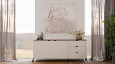 ELEGANCKA SZEROKA KOMODA CORDOBA SZAFKA 3 SZUFLADY KASZMIR DĄB CASTELLO