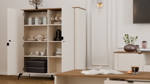 ELEGANCKA KOMODA CORDOBA SZAFKA 4 DRZWI 8 PÓŁEK KASZMIR BLAT DĄB CASTELLO