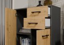 KOMODA SIMPLO 2 DRZWI 2 SZUFLADY DO SALONU ANTRACYT / DĄB ARTISAN KOMODA SIMPLO 2 DRZWI 2 SZUFLADY DO SALONU ANTRACYT / DĄB ARTISAN