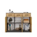 NOWOCZESNA KOMODA SIMPLO 3 DRZWI 3 SZUFLADY ANTRACYT / DĄB ARTISAN NOWOCZESNA KOMODA SIMPLO 3 DRZWI 3 SZUFLADY ANTRACYT / DĄB ARTISAN