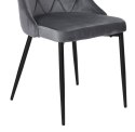 Krzesło LINCOLN VELVET tapicerowane grafitowy aksamit