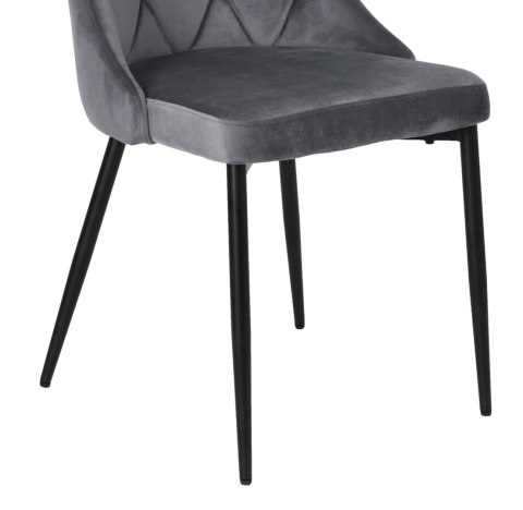 Krzesło LINCOLN VELVET tapicerowane grafitowy aksamit