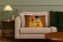 Poduszka dekoracyjna Elegance Print Kiss (Klimt) 40×60 cm - Welurowa, Dwustronny Nadruk, Zamek, Antyalergiczny Wkład, Produkt Pr