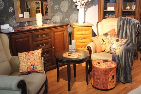 Poduszka dekoracyjna Elegance Print Kiss (Klimt) 40×60 cm - Welurowa, Dwustronny Nadruk, Zamek, Antyalergiczny Wkład, Produkt Pr