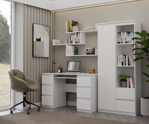 PÓŁKI WISZĄCE KOBI KOMPLET 3 PÓŁEK DO SALONU POKOJU BIAŁY MAT