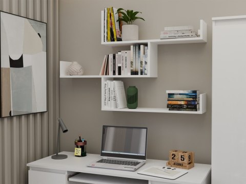 PÓŁKI WISZĄCE KOBI KOMPLET 3 PÓŁEK DO SALONU POKOJU BIAŁY MAT