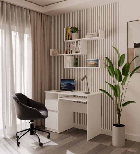 PÓŁKI WISZĄCE KOBI KOMPLET 3 PÓŁEK DO SALONU POKOJU BIAŁY MAT