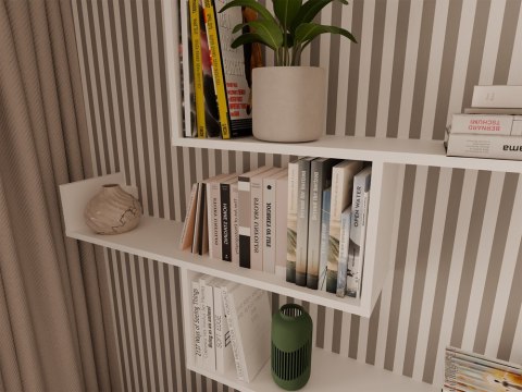 PÓŁKI WISZĄCE KOBI KOMPLET 3 PÓŁEK DO SALONU POKOJU BIAŁY MAT