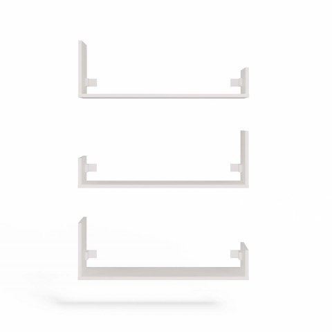 PÓŁKI WISZĄCE KOBI KOMPLET 3 PÓŁEK DO SALONU POKOJU BIAŁY MAT