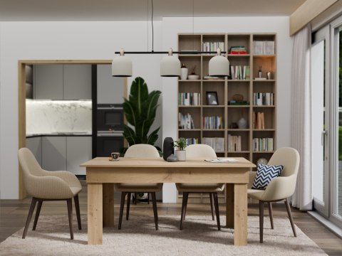 DUŻY STÓŁ STOLIK MADRAS DO JADALNI 160 CM X 80CM DĄB ARTISAN