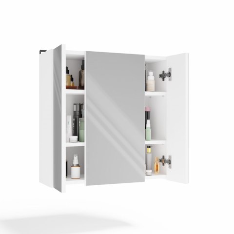 WISZĄCA SZAFKA ŁAZIENKOWA POLA NAD UMYWALKĘ 3 LUSTRA 3 DRZWI BIAŁY MAT