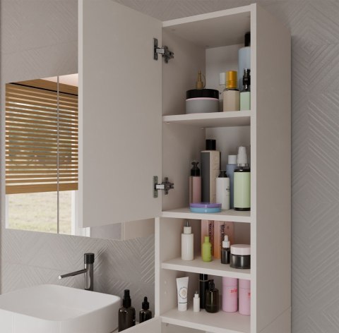 SZAFKA ŁAZIENKOWA MARBELA REGAŁ SŁUPEK 2 DRZWI 6 PÓŁEK KOLOR KASZMIR