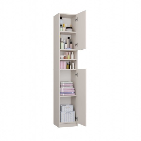 SZAFKA ŁAZIENKOWA MARBELA REGAŁ SŁUPEK 2 DRZWI 6 PÓŁEK KOLOR KASZMIR