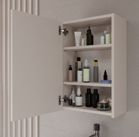 WISZĄCA SZAFKA ŁAZIENKOWA Z LUSTREM POLA NAD UMYWALKĘ KOLOR KASZMIR