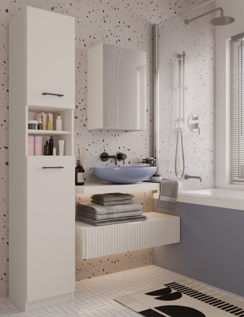 WISZĄCA SZAFKA ŁAZIENKOWA Z LUSTREM POLA NAD UMYWALKĘ KOLOR KASZMIR