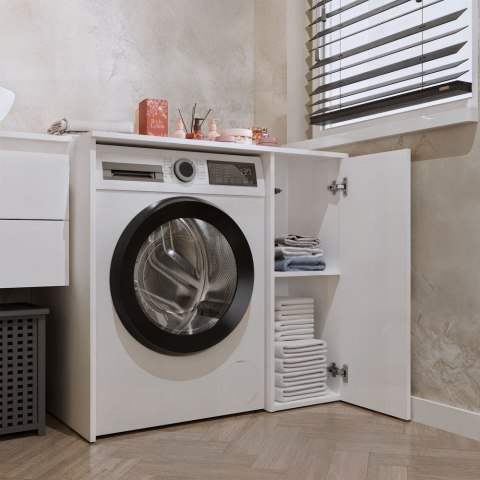 SZAFKA ŁAZIENKOWA NA PRALKĘ POLA Z DRZWIAMI 2 PÓŁKI BIAŁY MAT