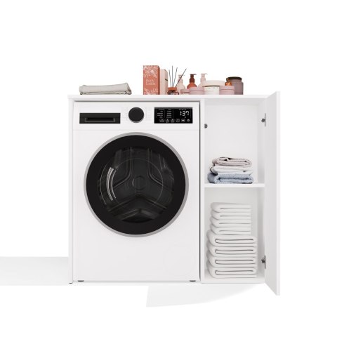 SZAFKA ŁAZIENKOWA NA PRALKĘ POLA Z DRZWIAMI 2 PÓŁKI BIAŁY MAT