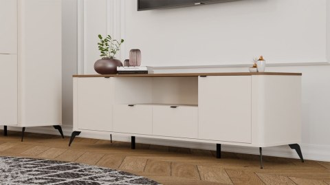 ELEGANCKA SZEROKA SZAFKA RTV CORDOBA POD TV 2 SZUFLADY KASZMIR DĄB CASTELLO