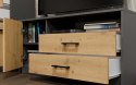 SZAFKA RTV STOLIK TV SIMPLO 2 SZUFLADY DRZWI PÓŁKA ANTRACYT / DĄB ARTISAN SZAFKA RTV STOLIK TV SIMPLO 2 SZUFLADY DRZWI PÓŁKA ANTRACYT / DĄB ARTISAN