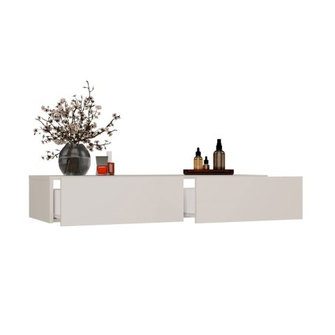 ELEGANCKA TOALETKA WISZĄCA MIKA 110 CM 2 SZUFLADY DO SYPIALNI KOLOR KASZMIR ELEGANCKA TOALETKA WISZĄCA MIKA 110 CM 2 SZUFLADY DO SYPIALNI KOLOR KASZMIR