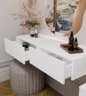 ELEGANCKA TOALETKA WISZĄCA MIKA 110 CM 2 SZUFLADY DO SYPIALNI BIAŁY MAT ELEGANCKA TOALETKA WISZĄCA MIKA 110 CM 2 SZUFLADY DO SYPIALNI BIAŁY MAT