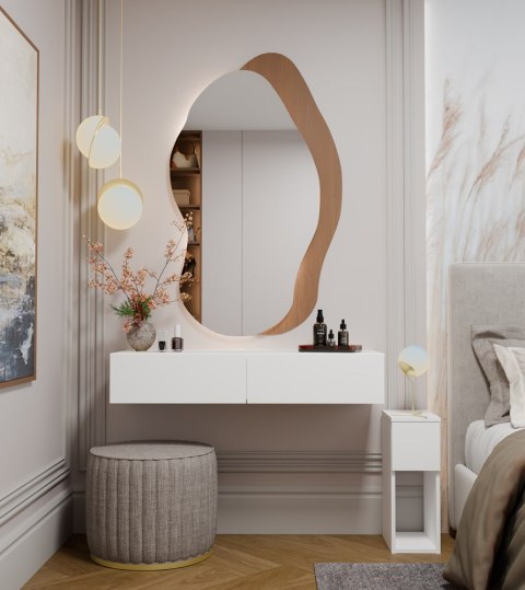 ELEGANCKA TOALETKA WISZĄCA MIKA 110 CM 2 SZUFLADY DO SYPIALNI BIAŁY MAT ELEGANCKA TOALETKA WISZĄCA MIKA 110 CM 2 SZUFLADY DO SYPIALNI BIAŁY MAT