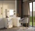 ELEGANCKA TOALETKA MARINA DO MAKIJAŻU LUSTRO 4 PÓŁKI 6 SZUFLAD BIAŁY MAT
