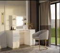 ELEGANCKA TOALETKA MARINA DO MAKIJAŻU LUSTRO 4 PÓŁKI 6 SZUFLAD BIAŁY MAT