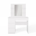 NOWOCZESNA TOALETKA MARINA LUSTRO MIJAS 4 PÓŁKI 4 SZUFLADY BIAŁY MAT
