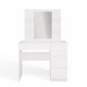 NOWOCZESNA TOALETKA MARINA LUSTRO MIJAS 4 PÓŁKI 4 SZUFLADY BIAŁY MAT