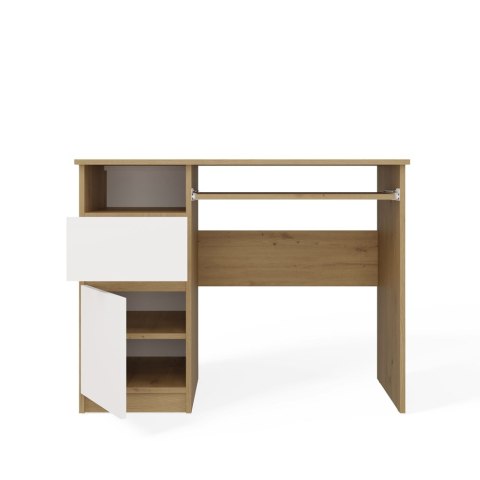 BIURKO KOMPUTEROWE PORTO LEWE SZUFLADA SZAFKA PÓŁKA DĄB ARTISAN / BIAŁY MAT