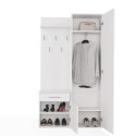 GARDEROBA DUO SZAFA Z LUSTREM 5 WIESZAKÓW DO PRZEDPOKOJU BIAŁY MAT