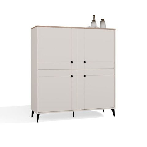 ELEGANCKA KOMODA POINT 4 DRZWI 8 PÓŁEK DO SALONU DĄB CASTELLO / KASZMIR