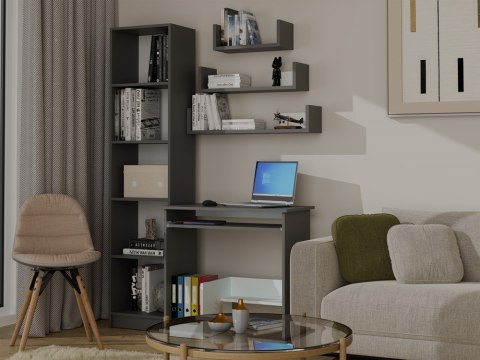 KOMPLET 3 PÓŁEK ŚCIENNYCH WISZĄCYCH MOBI KOLOR: ANTRACYT