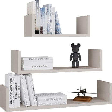 KOMPLET 3 PÓŁEK ŚCIENNYCH WISZĄCYCH MOBI KOLOR: KASZMIR