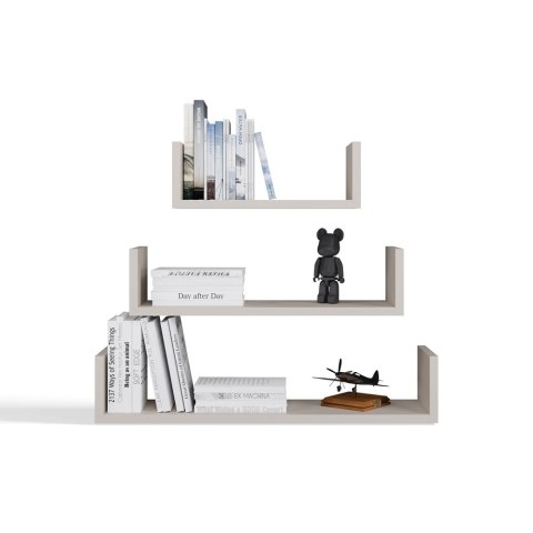 KOMPLET 3 PÓŁEK ŚCIENNYCH WISZĄCYCH MOBI KOLOR: KASZMIR