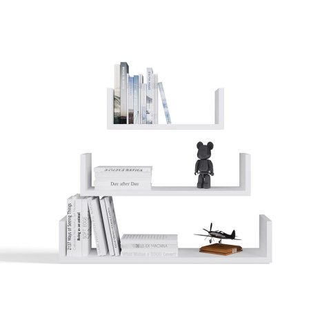 REGAŁ MOBI KOMPLET 3 PÓŁEK ŚCIENNYCH BIAŁY MAT