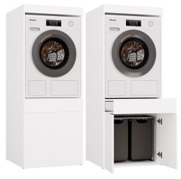 SZAFKA ŁAZIENKOWA REGAŁ SŁUPEK NA PRALKĘ LUB SUSZARKĘ POLA TWIN BIAŁY MAT