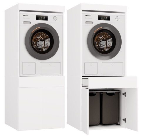 SZAFKA ŁAZIENKOWA REGAŁ SŁUPEK NA PRALKĘ LUB SUSZARKĘ POLA TWIN BIAŁY MAT