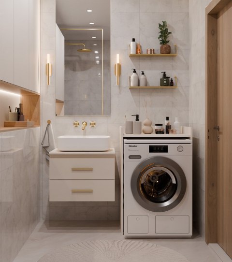 REGAŁ ŁAZIENKOWY NA PRALKĘ SZAFKA POLA KOLOR: KASZMIR