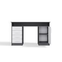 BIURKO ADA 125 CM 4 SZUFLADY DRZWI PÓŁKA POD BLATEM ANTRACYT / BIAŁY MAT
