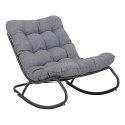 FOTEL BUJANY VIBE OGRODOWY GRUBA PODUSZKA STALOWY CZARNO SZARY