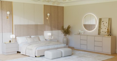 NOWOCZESNA KOMODA COSTA 200CM 6 SZUFLAD 3 DRZWI KOLO KASZMIR