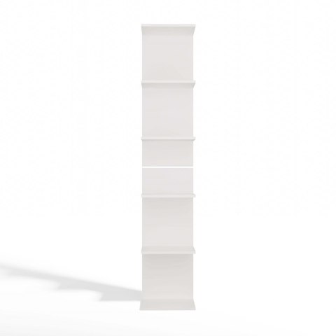 NOWOCZESNY WYSOKI REGAŁ 6 PÓŁEK NA KSIĄŻKI SEGREGATORY DO BIURA BIAŁY MAT